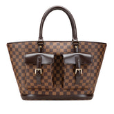 ルイ ヴィトン ダミエ マノスクGM ハンドバッグ トートバッグ N51120 ブラウン PVC レザー レディース LOUIS VUITTON 【中古】